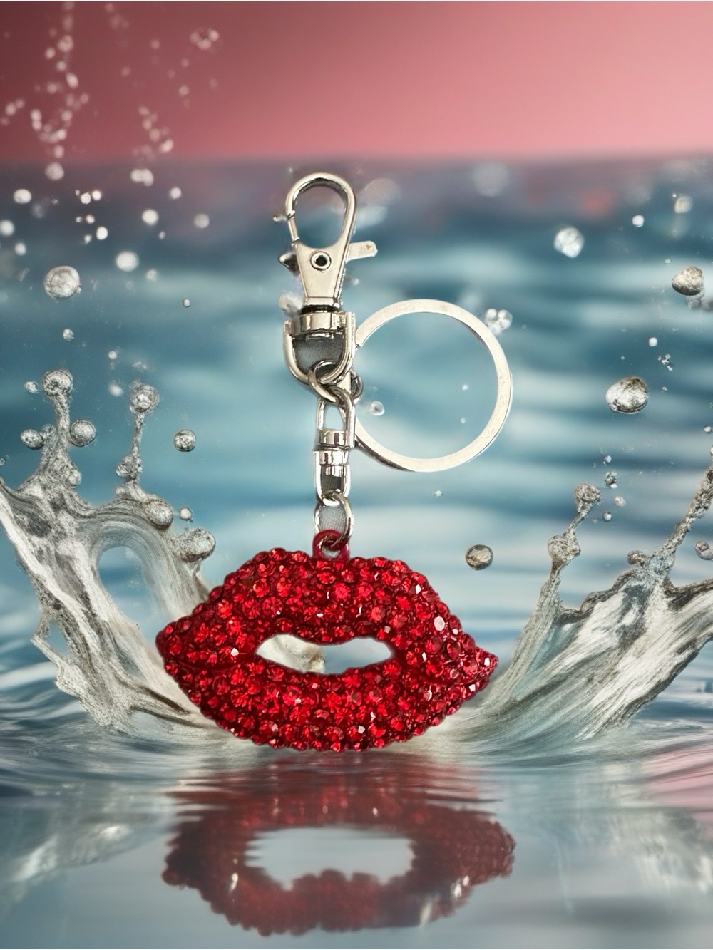 Red Crystal Lips Keychain/bag charm 💋